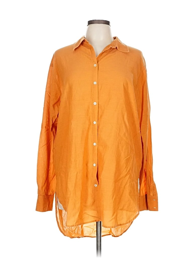 Pre-owned Boden Long Sleeve Button Down Shirt In Orange