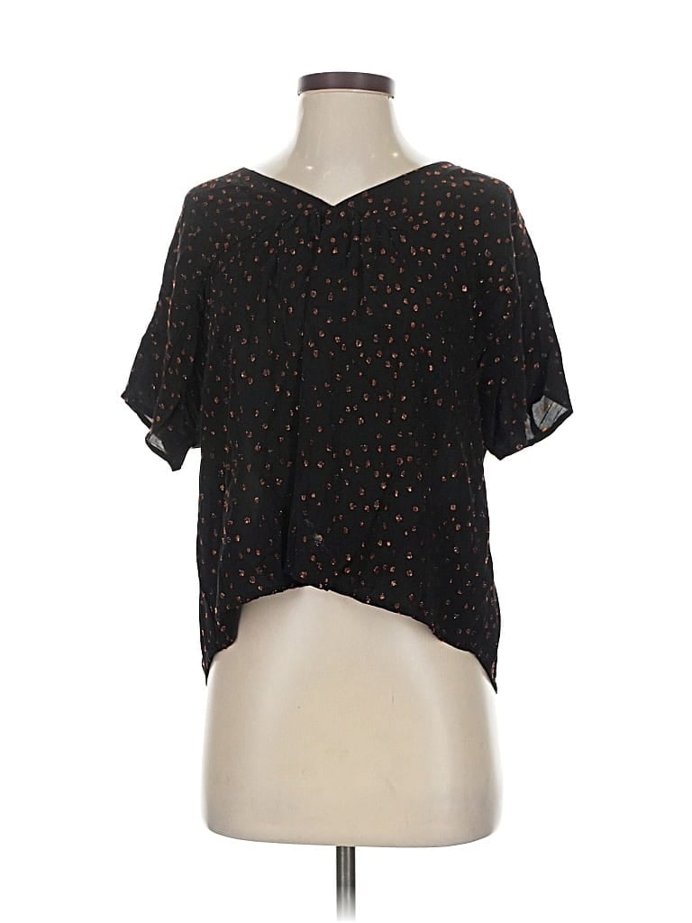 Pre-owned Madewell Short Sleeve Blouse In Black