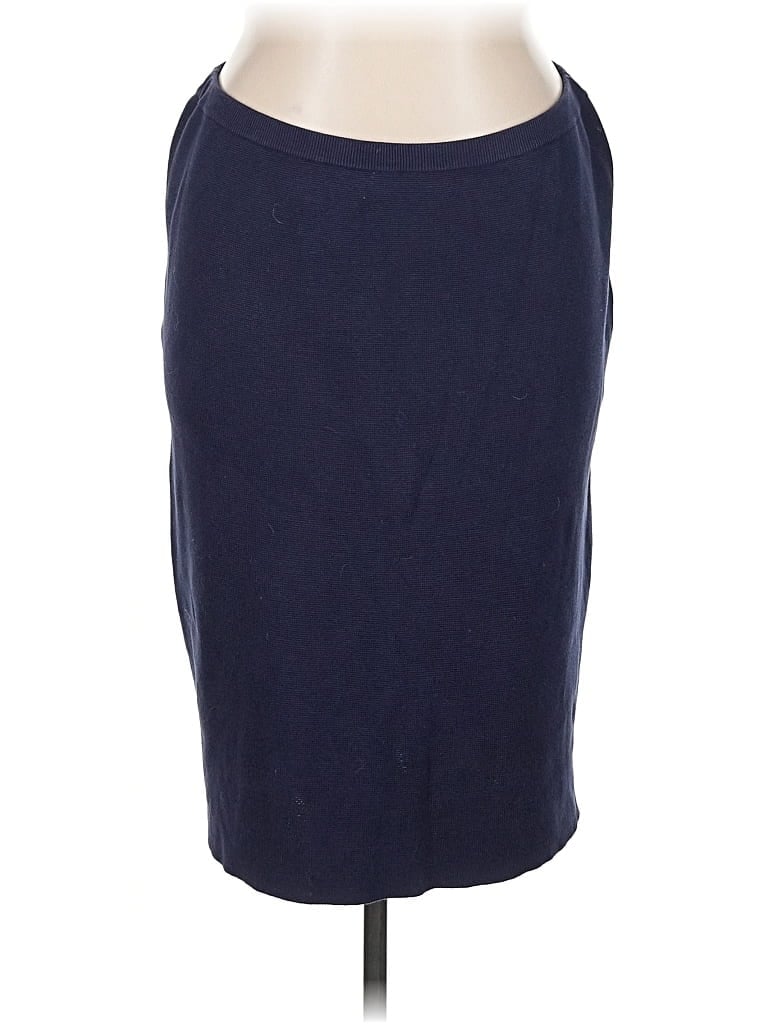 Pre-owned Eileen Fisher Silk Skirt In Blue