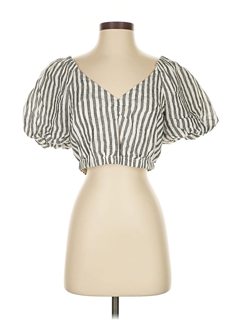 Pre-owned Sancia Short Sleeve Blouse In Silver