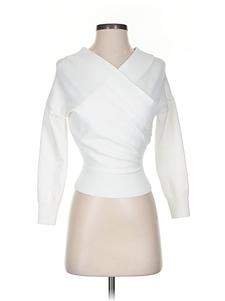 Pre-owned Carbon38 Cardigan Sweater In White