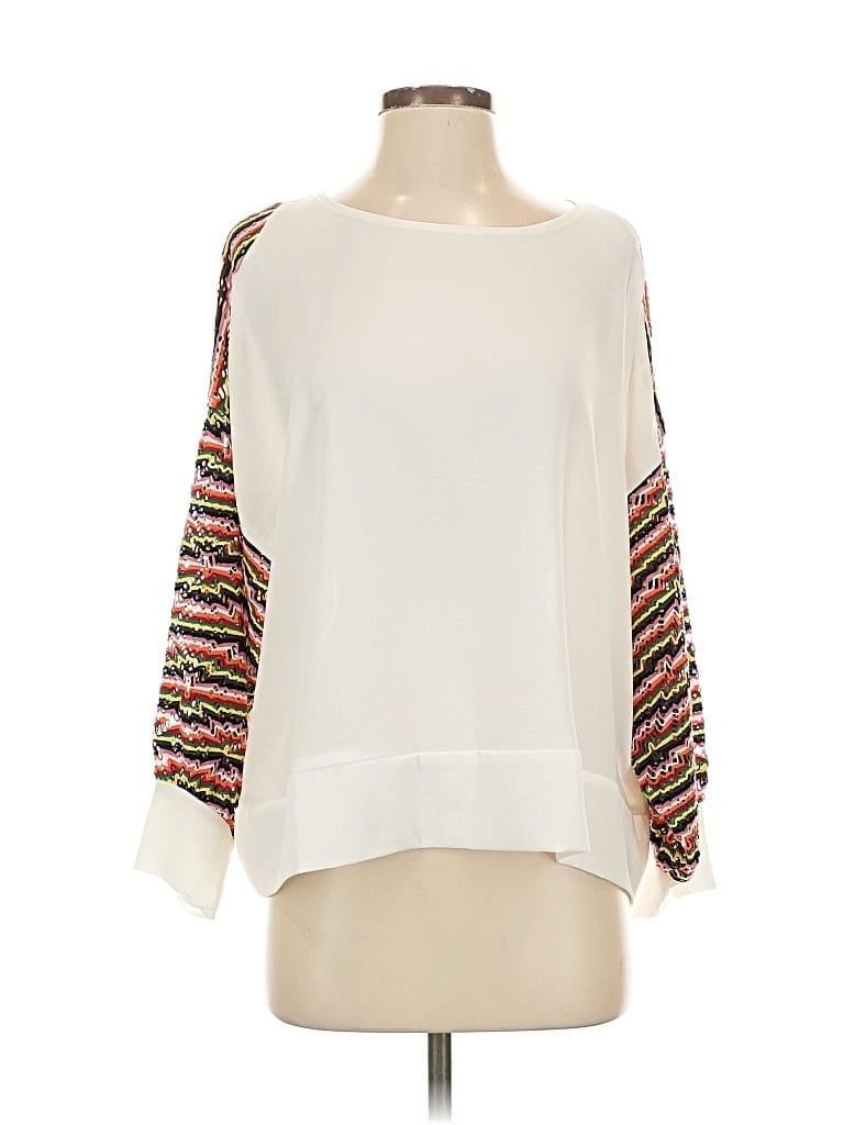 Pre-owned Isle By Melis Kozan 3/4 Sleeve Blouse In White