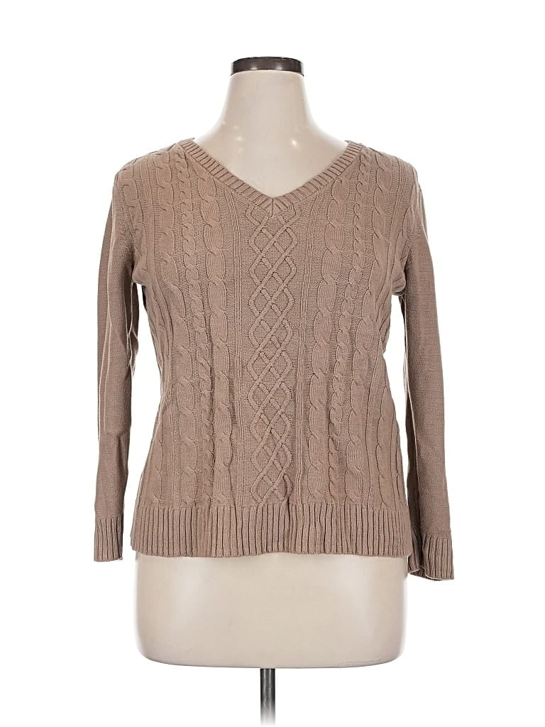 Pre-owned Karen Scott Pullover Sweater In Brown