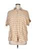 Torrid Stripes Tan Short Sleeve Blouse Size 1X Plus (1) - photo 1