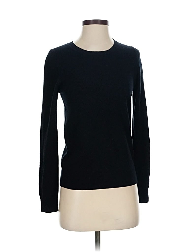 Pre-owned Repeat Cashmere Long Sleeve Top Black Crew Neck Tops