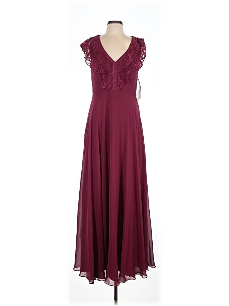 Pre-owned Hayley Paige Occasions Cocktail Dress In Burgundy