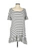 Max Studio Stripes White Casual Dress Size L (estimated) - photo 1