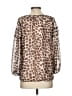 Studio M 100% Polyester Brown 3/4 Sleeve Blouse Size XS - photo 2