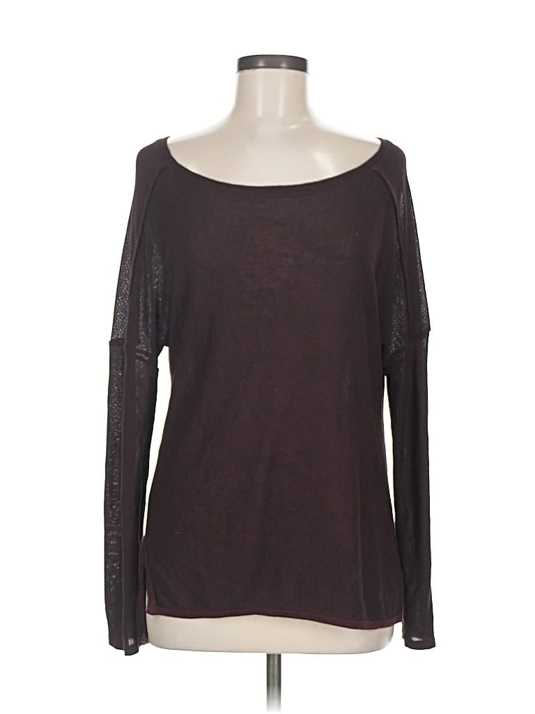 Pre-owned Michael Stars Pullover Sweater In Burgundy