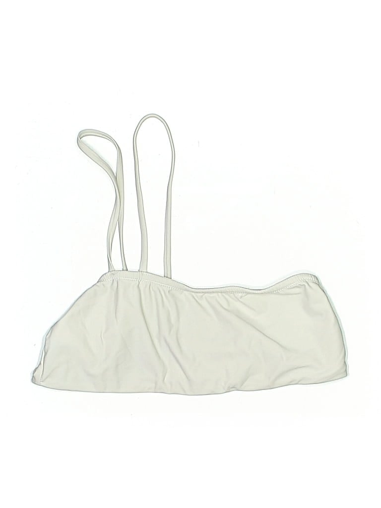 Pre-owned Assorted Brands Swimsuit Top White Solid Pattern Swimwear