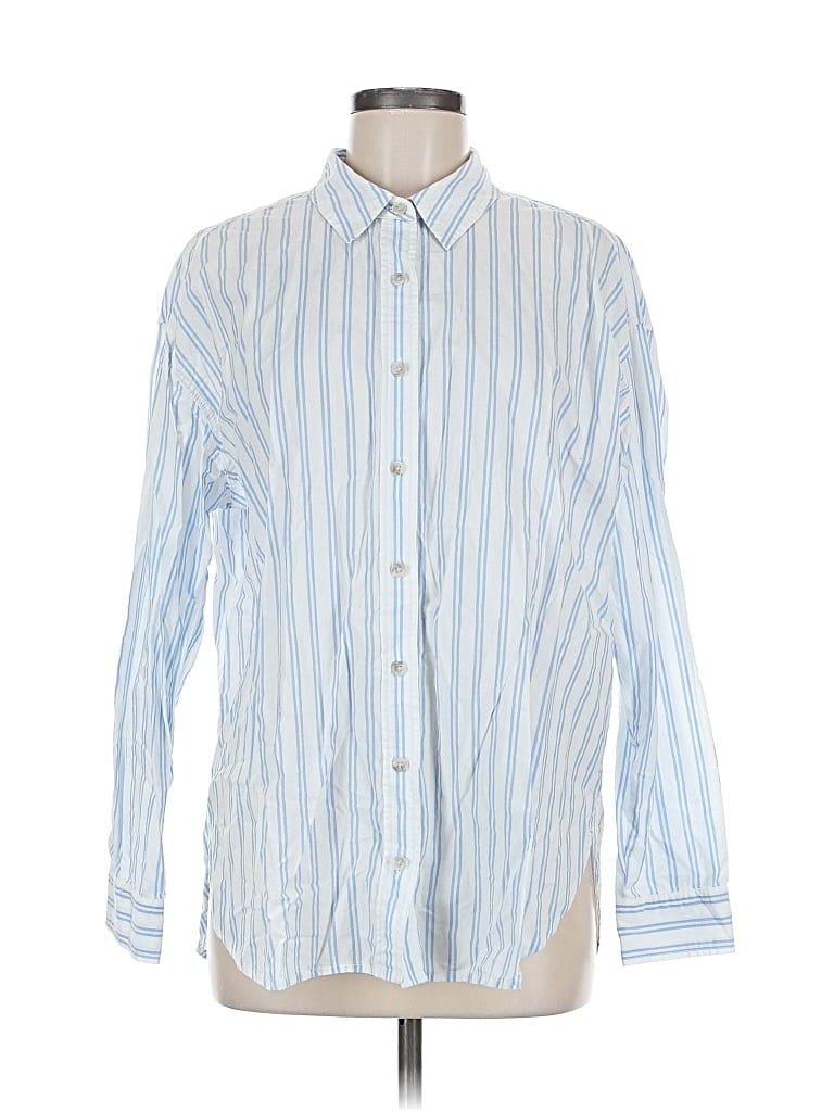Pre-owned Universal Thread Long Sleeve Button Down Shirt In Blue