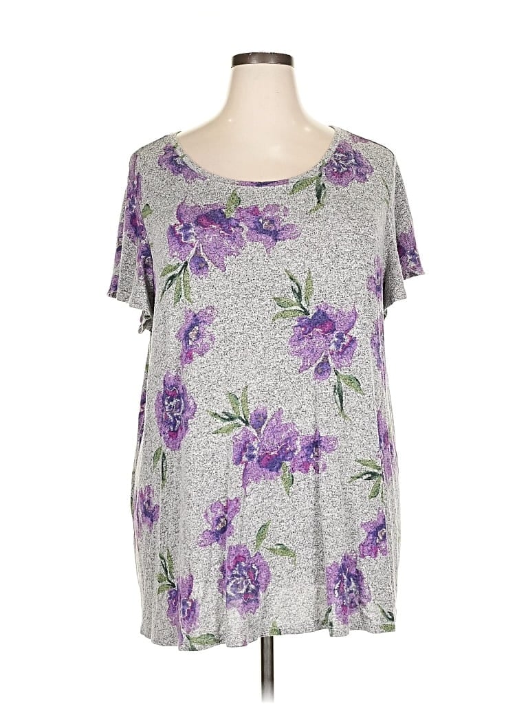 Pre-owned Lane Bryant Short Sleeve T-shirt In Gray