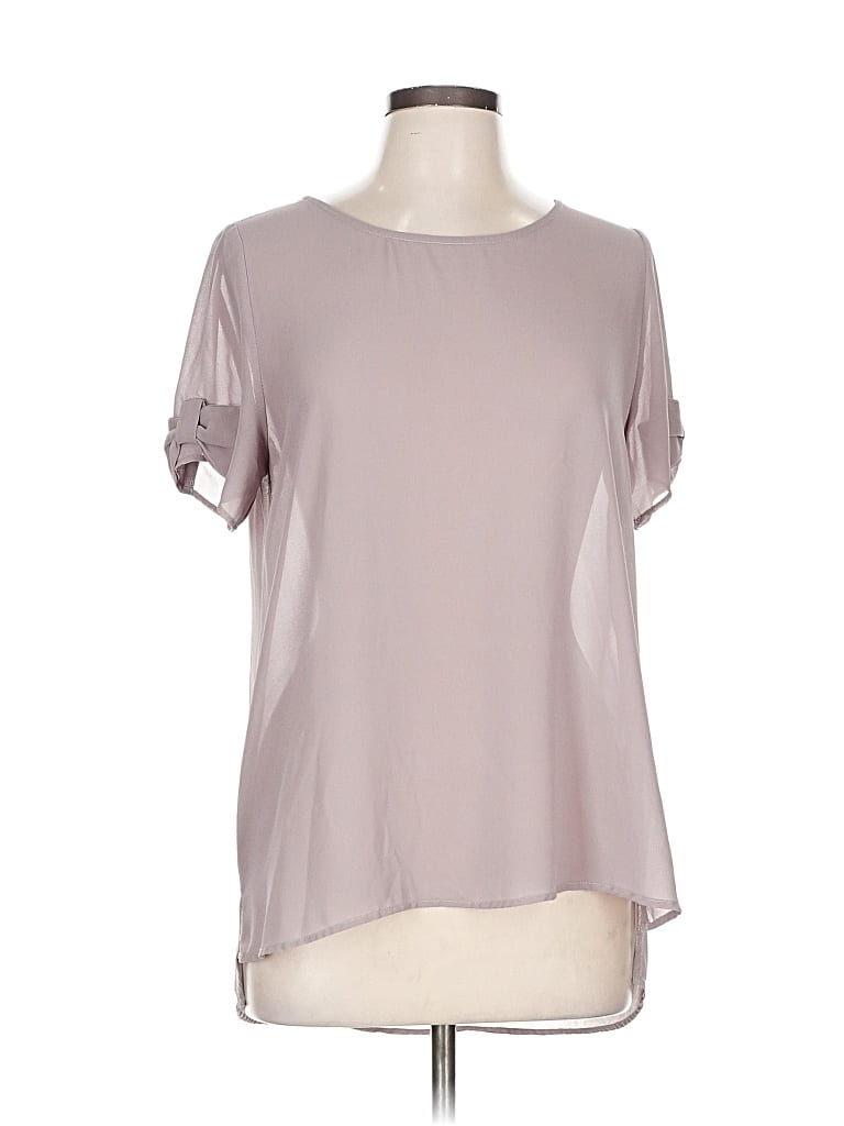 Pre-owned Umgee Short Sleeve Blouse In Gray