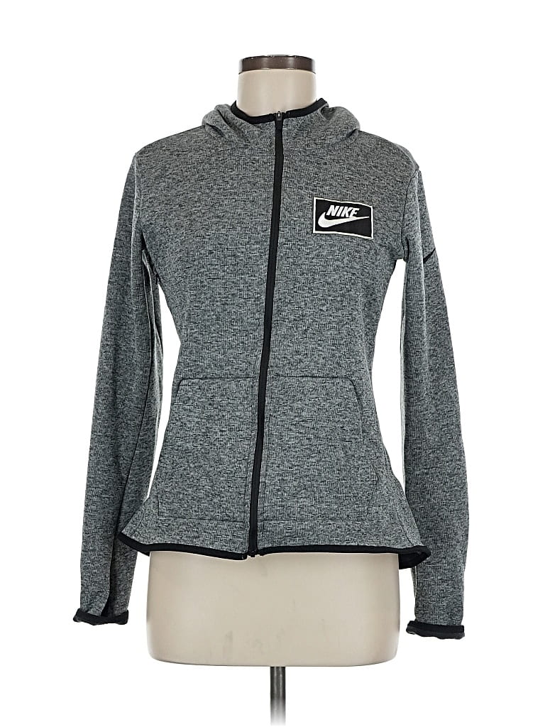 Pre-owned Nike Long Sleeve Top Gray Cowl Neck Tops