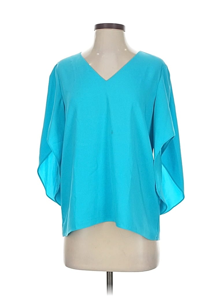 Pre-owned Anna Cate 3/4 Sleeve Blouse In Blue