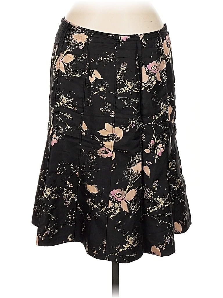 Pre-owned Ann Taylor Loft Silk Skirt In Black