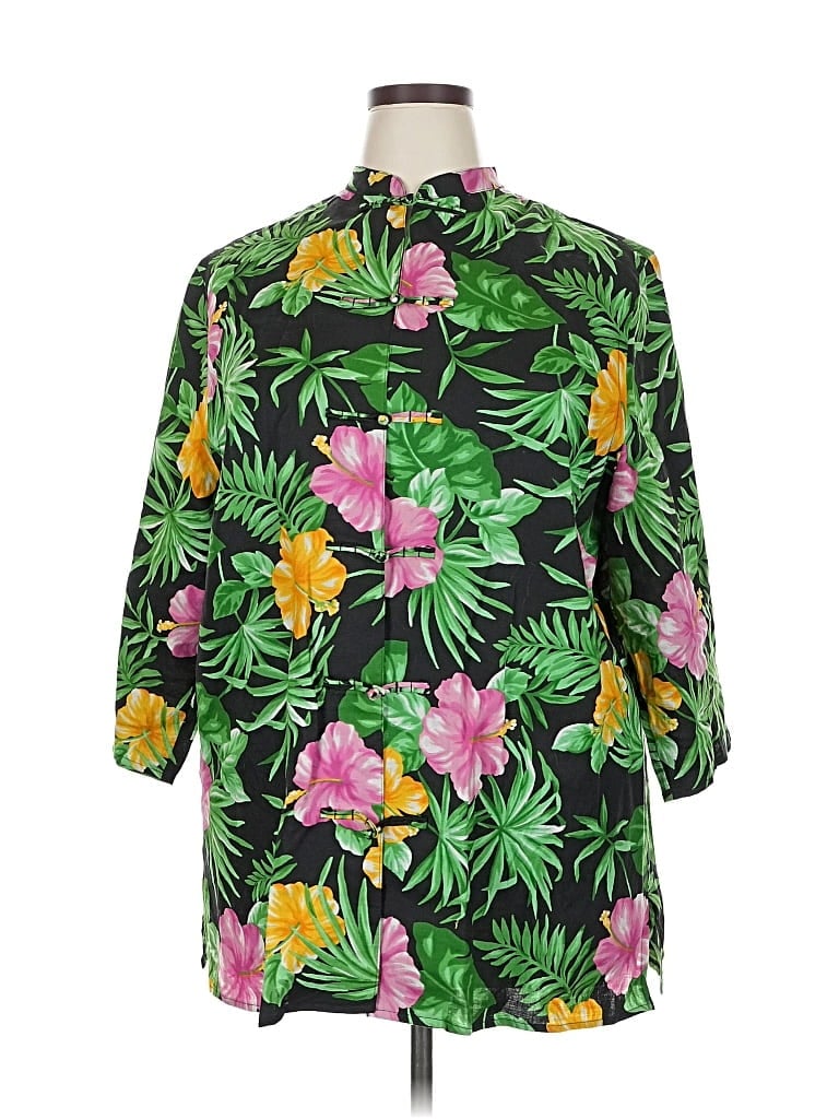 Pre-owned Polo Ralph Lauren 3/4 Sleeve Button Down Shirt In Green