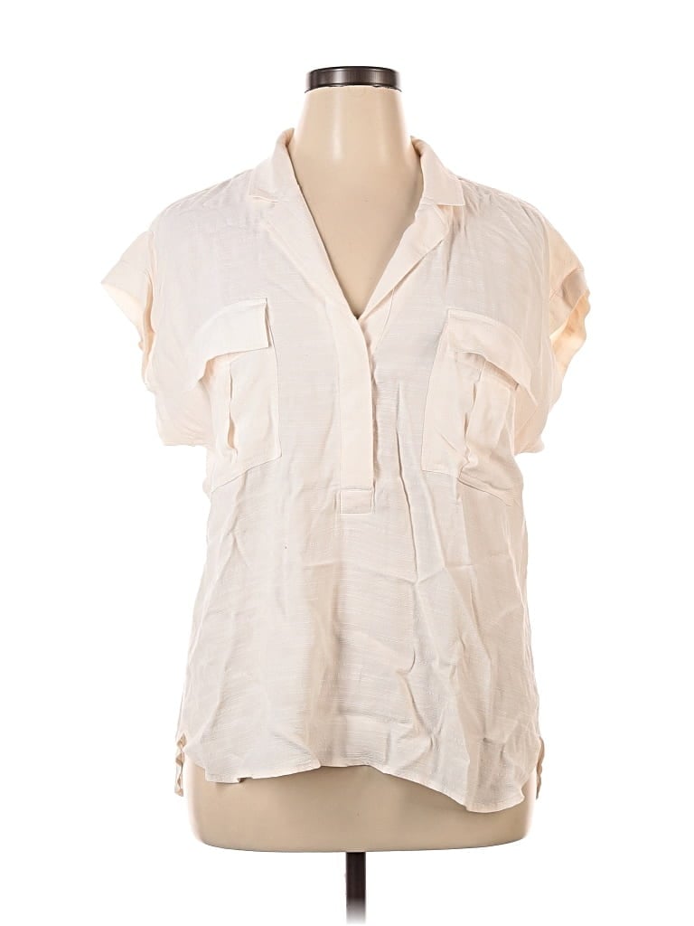 Pre-owned Ann Taylor Loft Sleeveless T-shirt In White