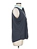 Belyn Key Color Block Gray Sleeveless Button-Down Shirt Size M - photo 4