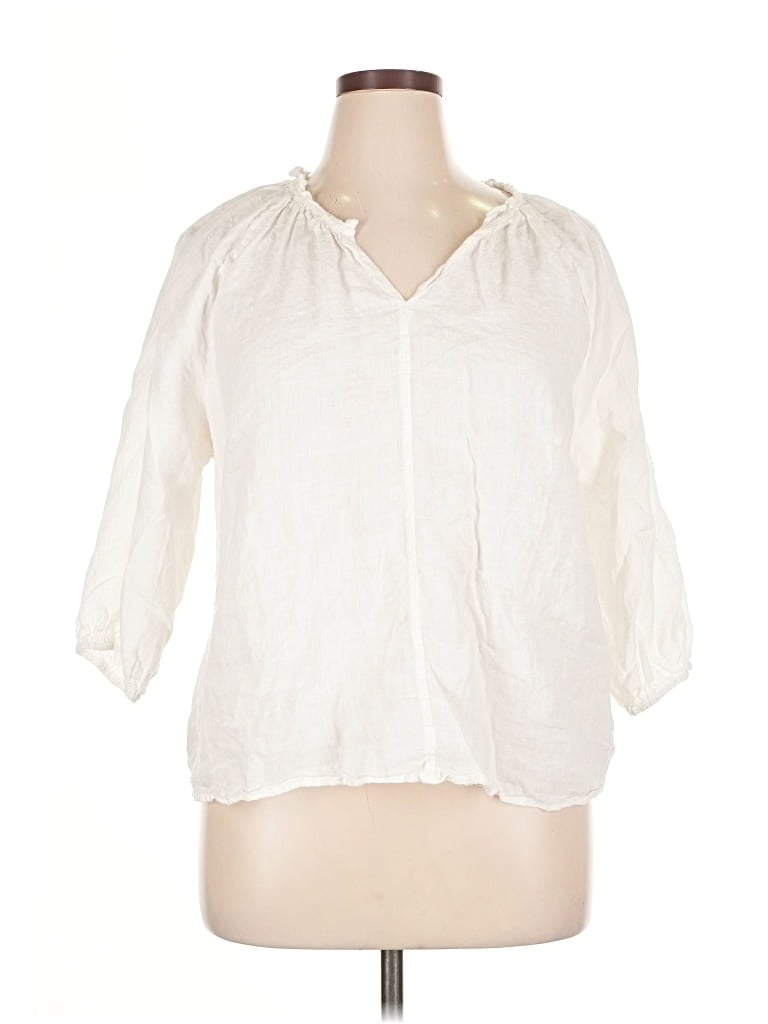 Pre-owned Hester & Orchard 3/4 Sleeve Blouse In White