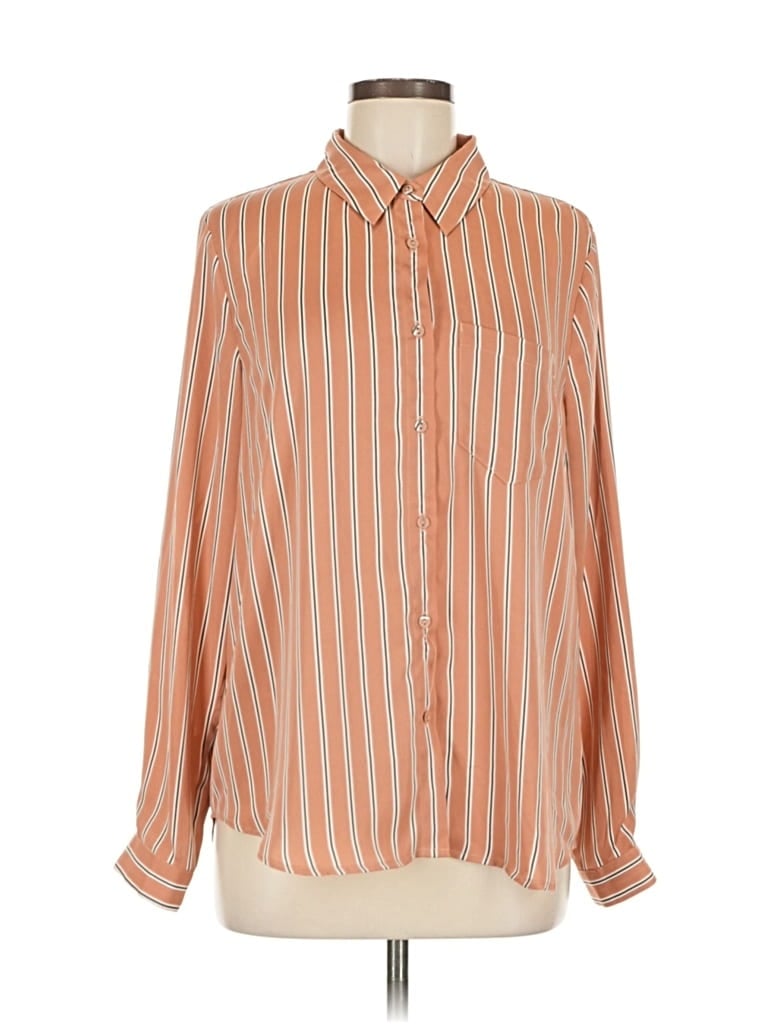 Pre-owned L'academie Los Angeles Long Sleeve Blouse In Orange