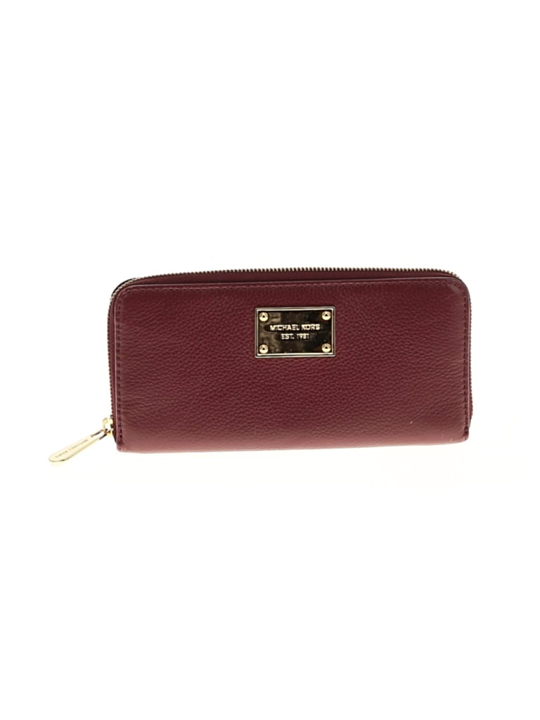 Pre-owned Michael Michael Kors Leather Wallet In Burgundy