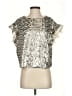 IRO 100% Polyester Metallic Silver Short Sleeve Top Size EU (FR) 34 / US 2 - photo 1