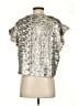 IRO 100% Polyester Metallic Silver Short Sleeve Top Size EU (FR) 34 / US 2 - photo 2
