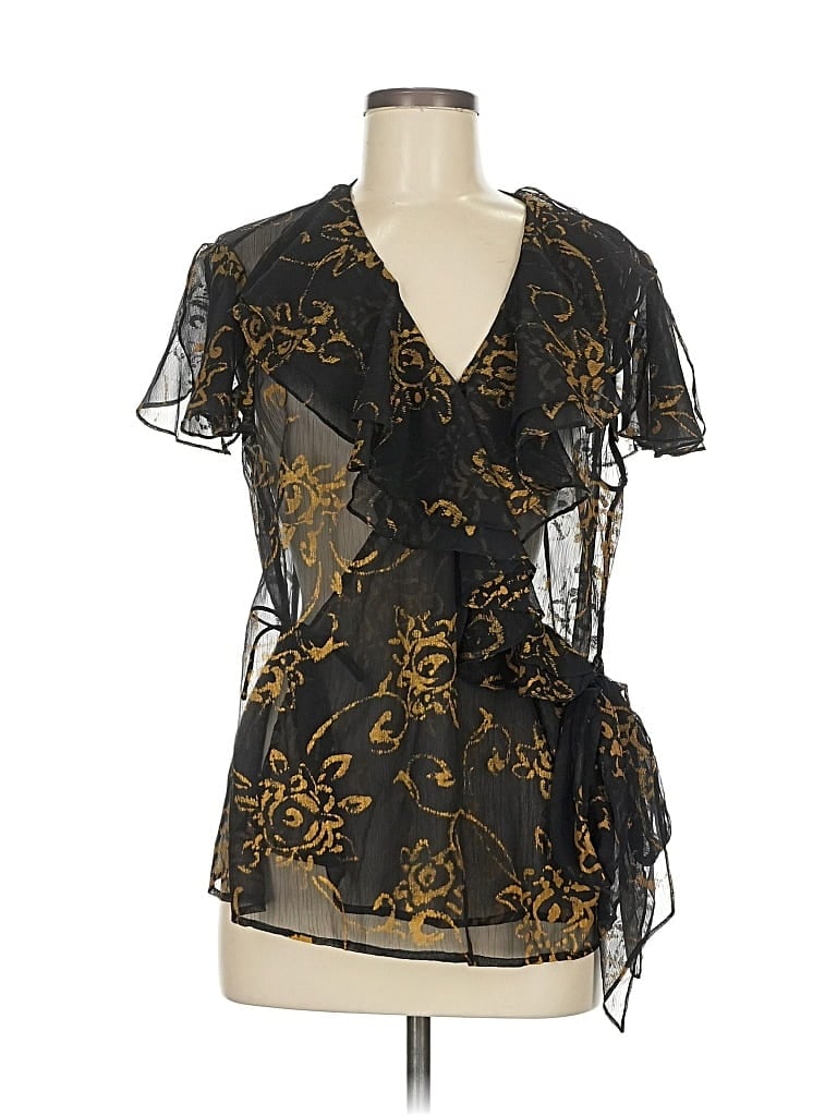 Pre-owned Polo Ralph Lauren Short Sleeve Blouse In Black