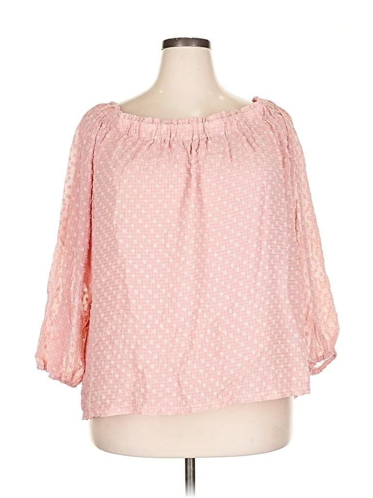 Pre-owned Textile By Elizabeth And James 3/4 Sleeve Blouse In Pink