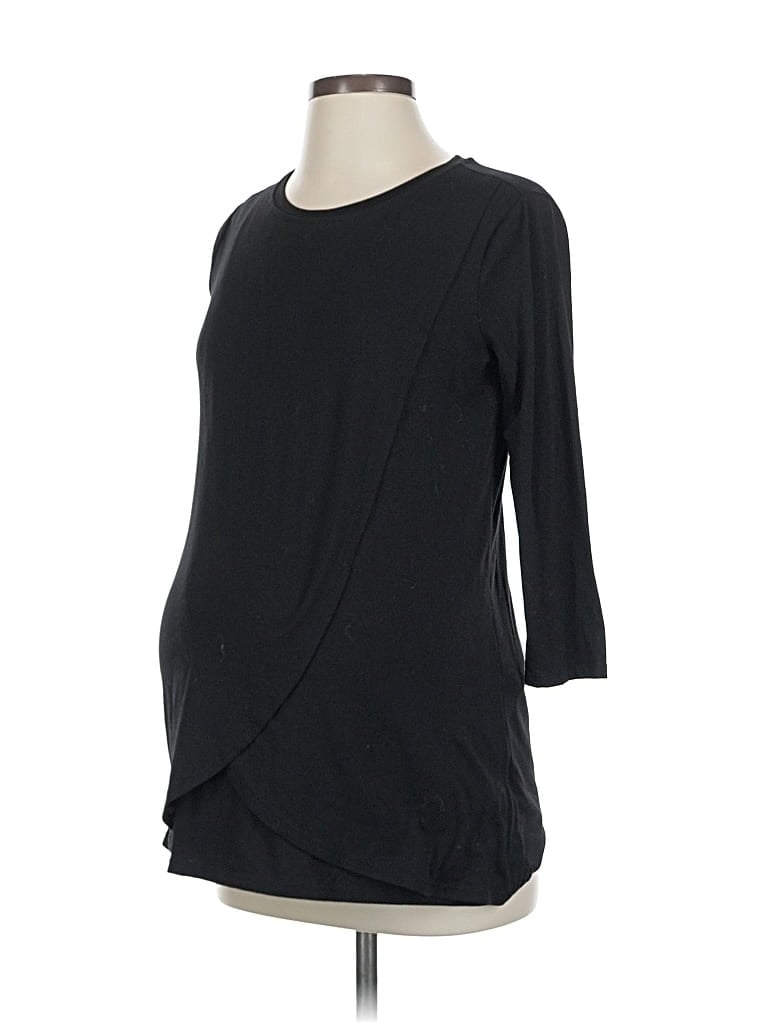 Pre-owned Motherhood 3/4 Sleeve T-shirt In Black