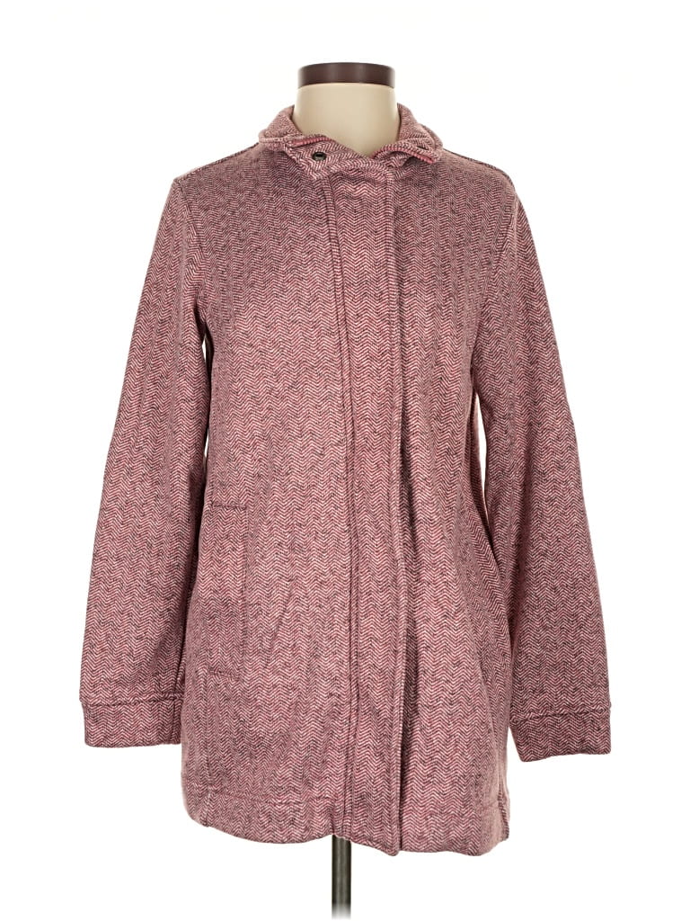 Pre-owned Lands' End Coat In Burgundy