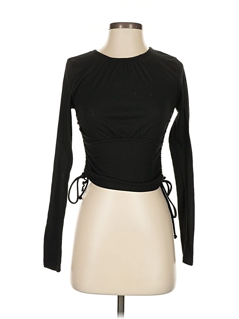 Pre-owned Lulus Long Sleeve Top Black Boatneck Tops