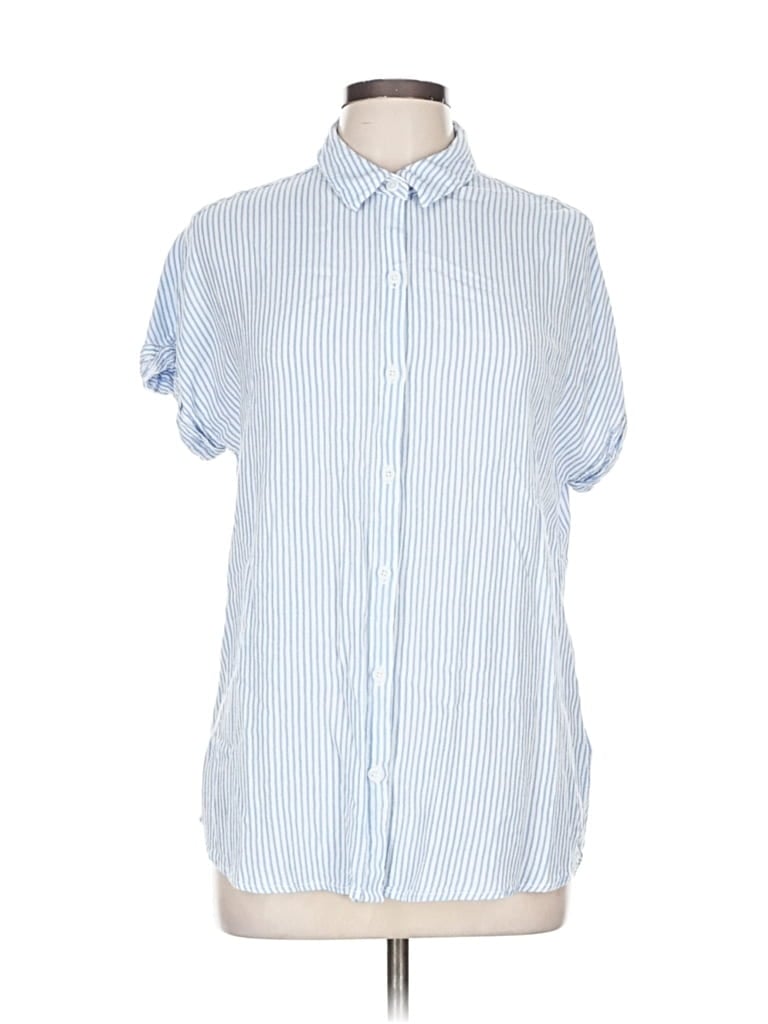 Pre-owned Beachlunchlounge Short Sleeve Button Down Shirt In Blue