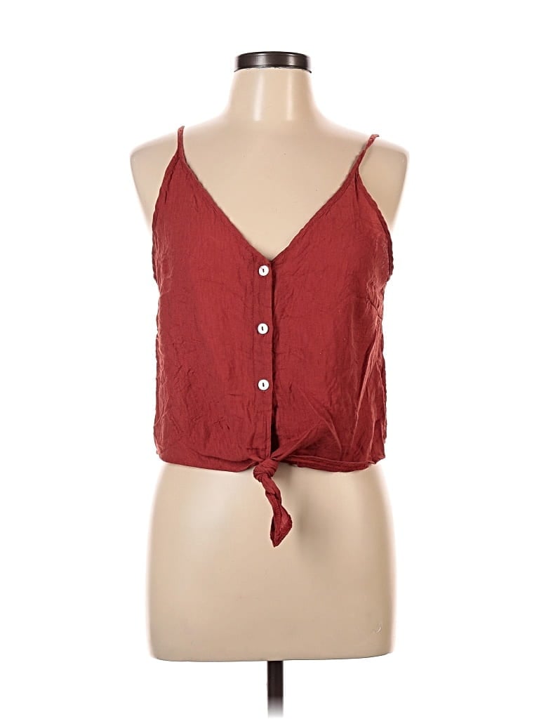 Pre-owned Shein Sleeveless Blouse In Burgundy