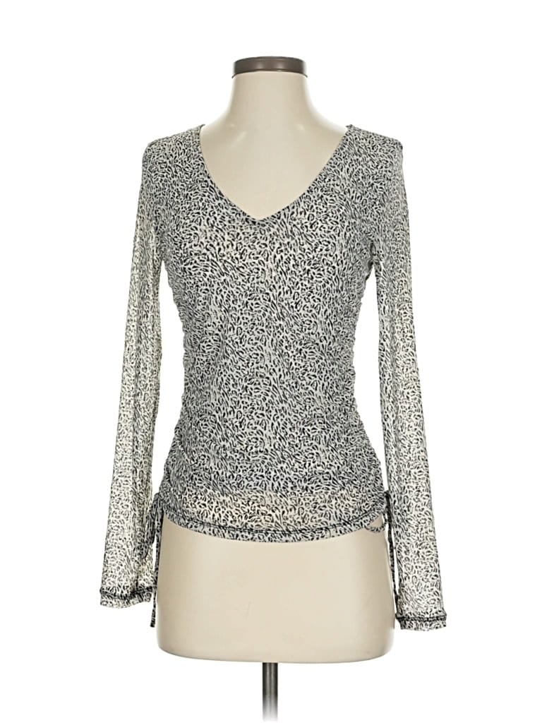 Pre-owned Inc International Concepts Long Sleeve T-shirt In Silver