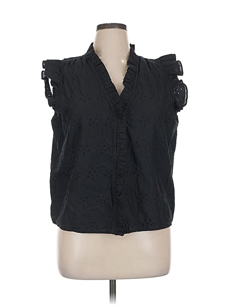 Pre-owned J.crew Factory Store Sleeveless Blouse In Black