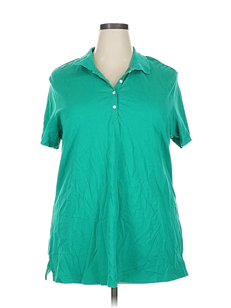 Pre-owned St. John's Bay Short Sleeve Polo Shirt In Green