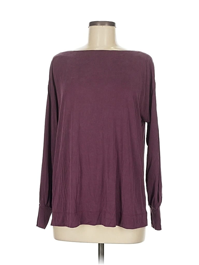 Pre-owned Ann Taylor Loft Long Sleeve T-shirt In Burgundy