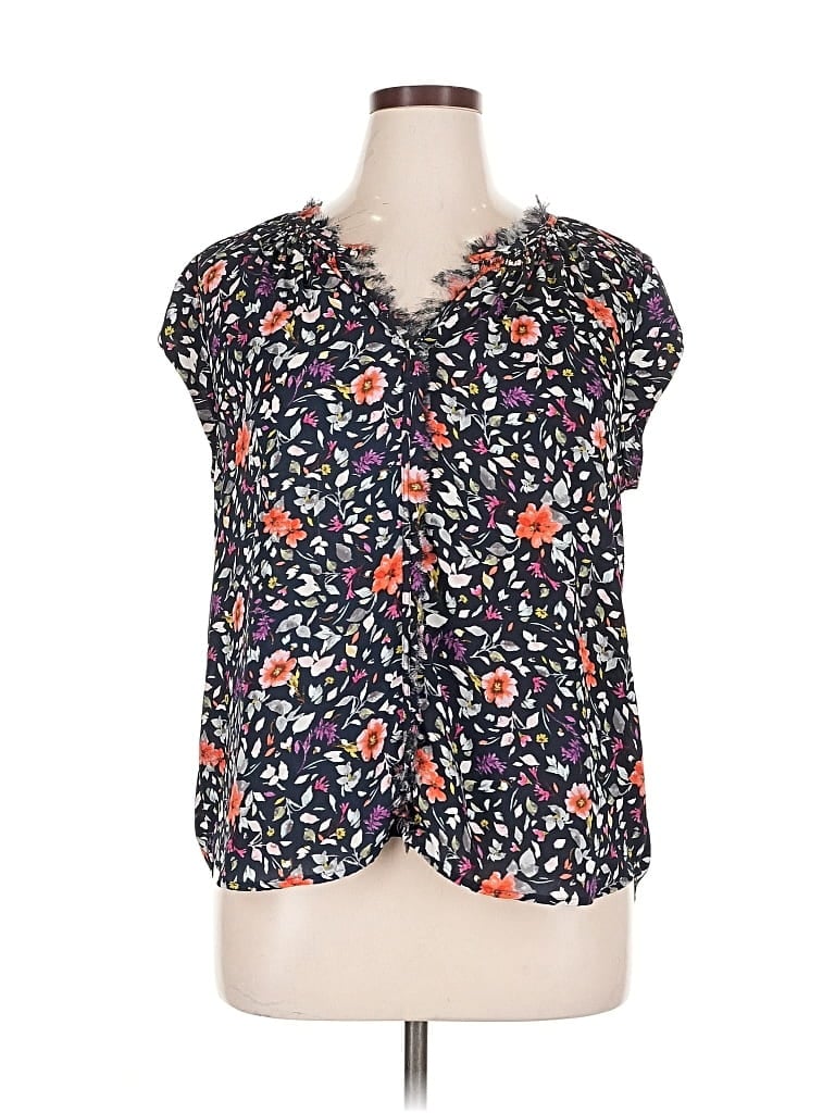 Pre-owned Daniel Rainn Short Sleeve Blouse In Black