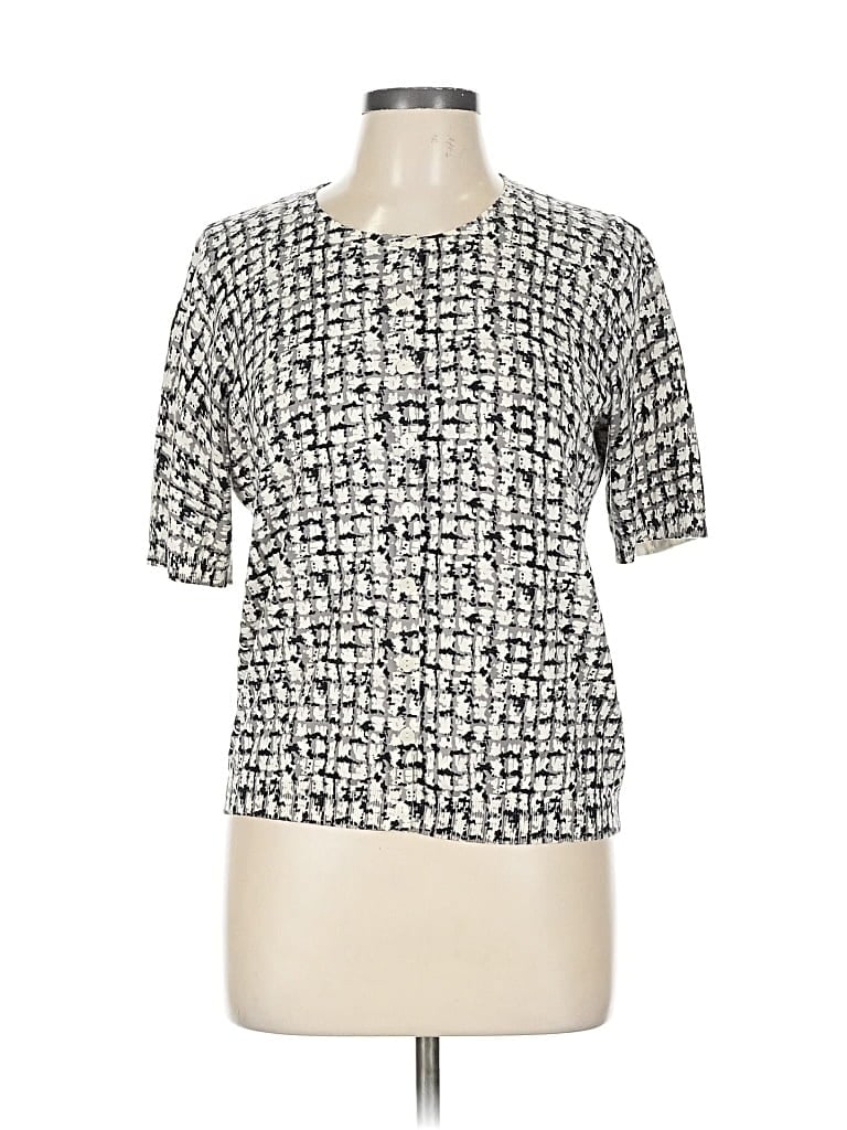 Pre-owned Talbots Cardigan Sweater In White