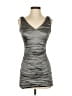 Nicole Miller Metallic Silver Cocktail Dress Size 0 - photo 1