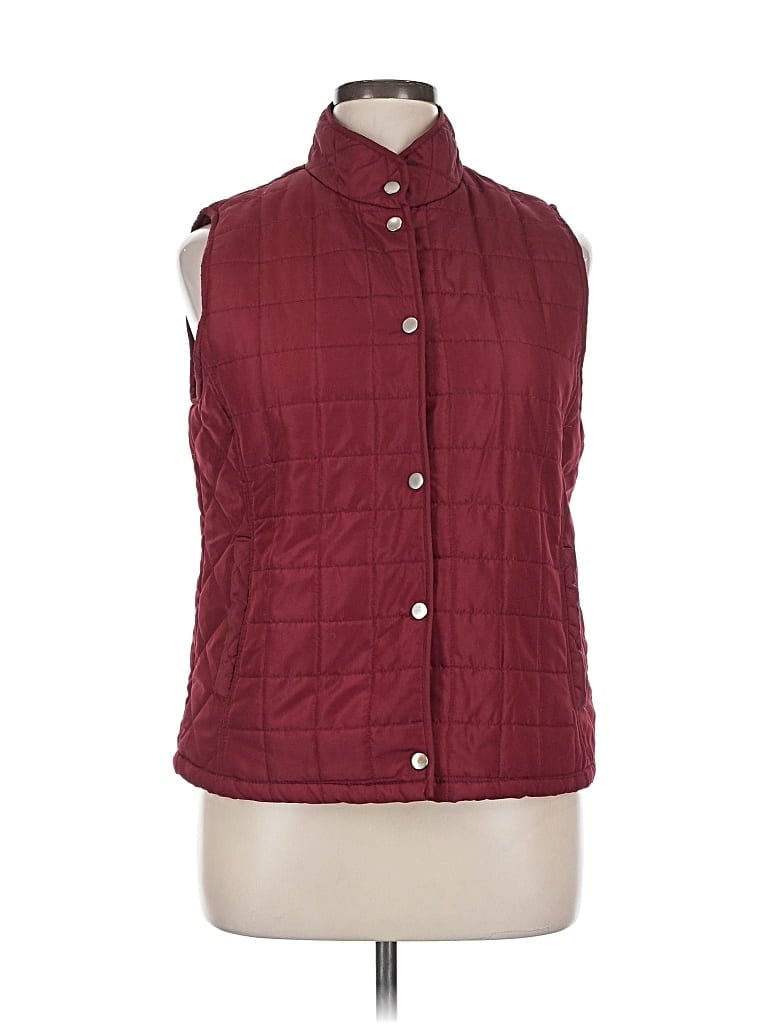 Pre-owned Indigo Vest In Burgundy
