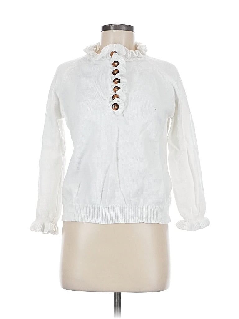 Pre-owned Unbranded Pullover Sweater In White