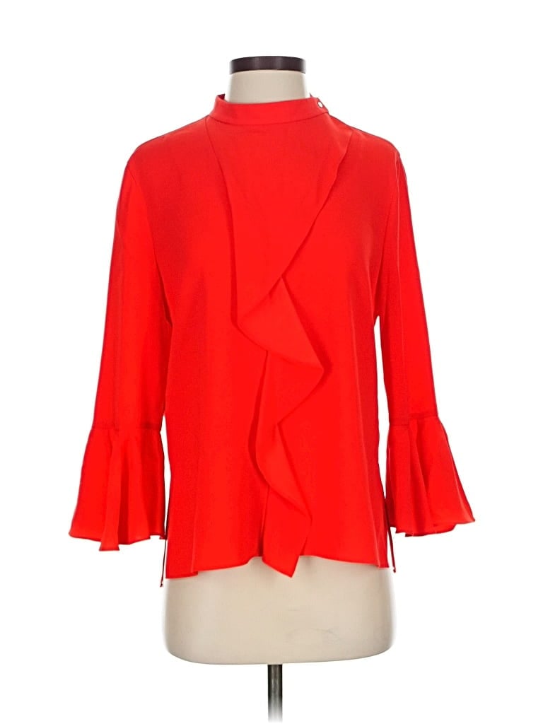 Pre-owned Bcbgmaxazria 3/4 Sleeve Blouse In Red