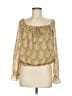 DR2 100% Polyester Gold 3/4 Sleeve Blouse Size M - photo 1