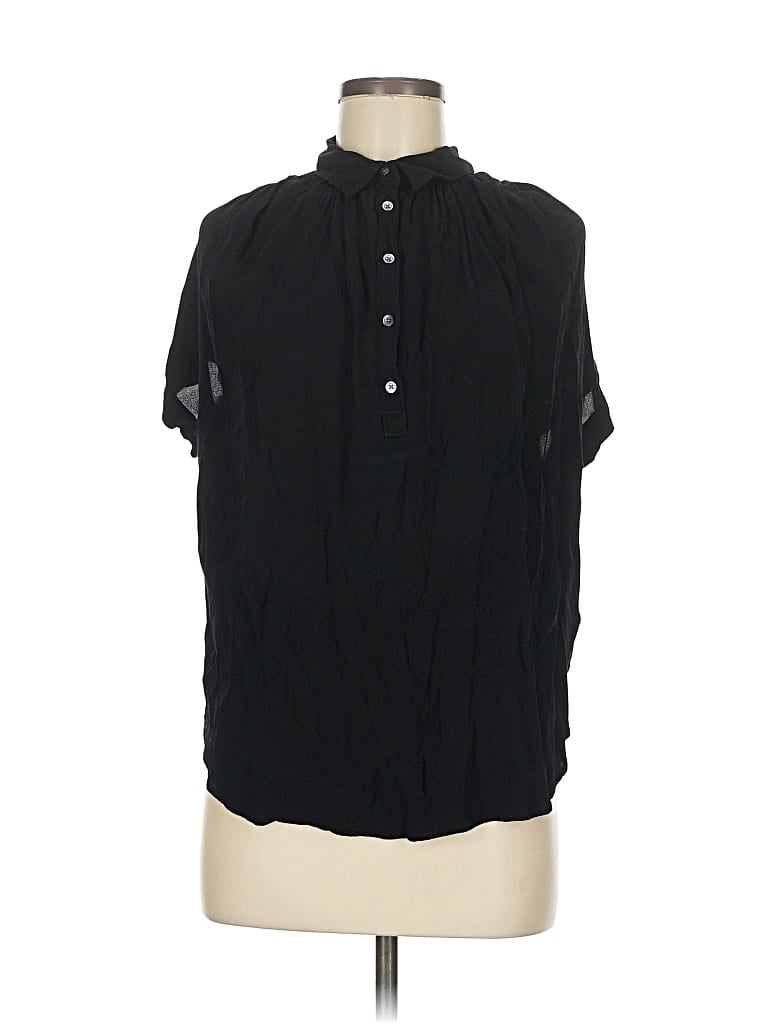 Pre-owned Madewell Short Sleeve Blouse In Black