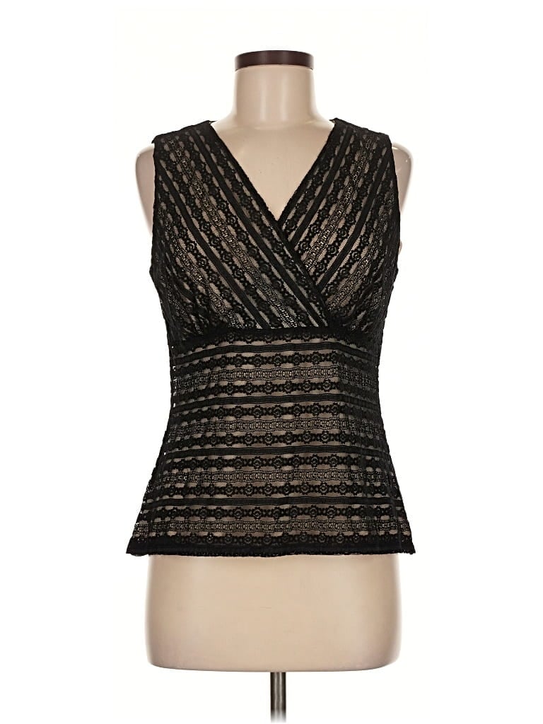 Pre-owned Kasper Sleeveless Blouse In Black