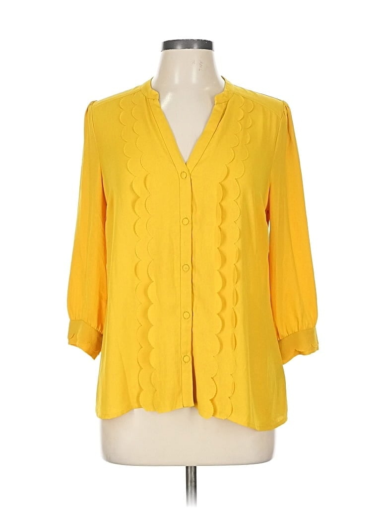 Pre-owned Meadow Rue 3/4 Sleeve Blouse In Yellow
