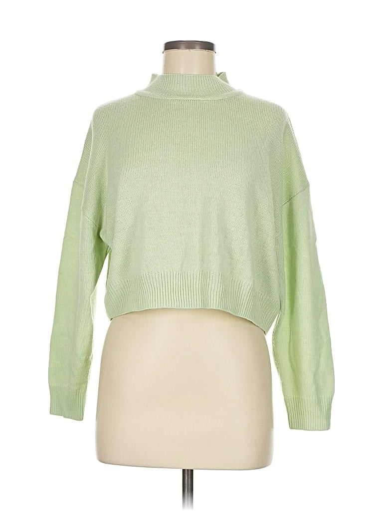 Pre-owned Divided By H&m Turtleneck Sweater In Green